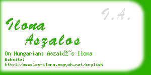 ilona aszalos business card